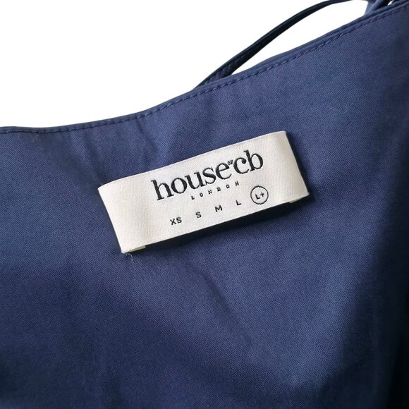 House of CB Pietra French Navy Blue Corset Sweetheart Lace Trim Mini Dress XL - Picture 4 of 11